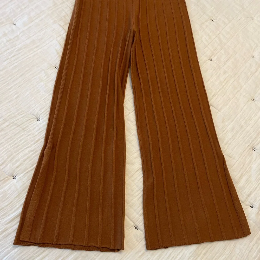 ASCOT + HART Josie Rib Knit Wide Leg Crop Sweater Pant Size M - Picture 7 of 12